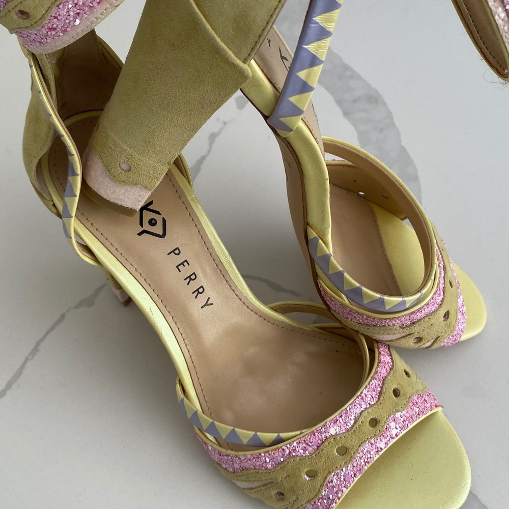 Katy Perry The Kai Ankle Strap heel in green,yellow,pink